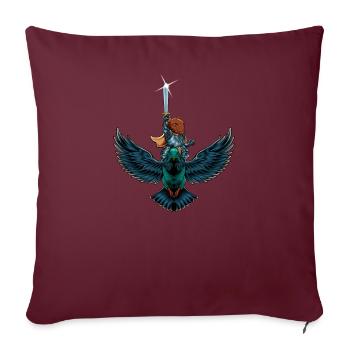 Souris puissante avec des promenades à l’épée sur pigeon - Housse de coussin décorative 45 x 45 cm - bordeaux - Devant