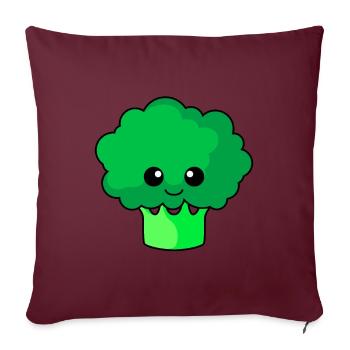 Broccoli Comic - Sofakissenbezug 45 x 45 cm - Burgunderrot - Vorne