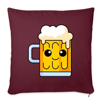 Bier Comic - Sofakissenbezug 45 x 45 cm - Burgunderrot - Vorne