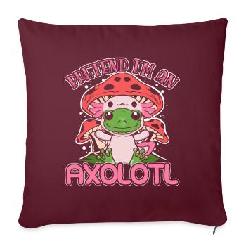 Cottagecore Aesthetic Frog Prétends que je suis un Axolotl - Housse de coussin décorative 45 x 45 cm - bordeaux - Devant