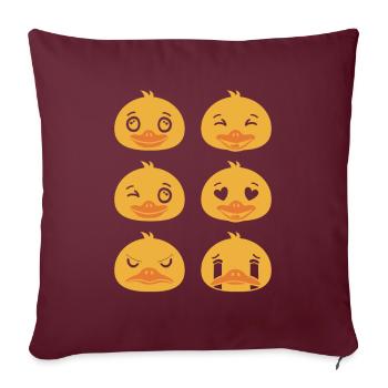 Visages de canards baigneurs Canards - Housse de coussin décorative 45 x 45 cm - bordeaux - Devant