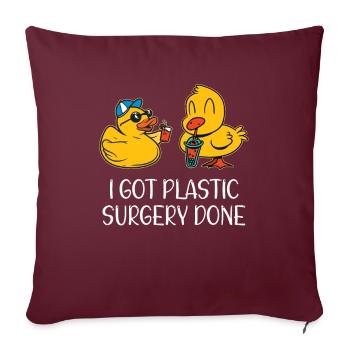 Canard grinçant Canard Canard Chirurgie Plastique Fait - Housse de coussin décorative 45 x 45 cm - bordeaux - Devant