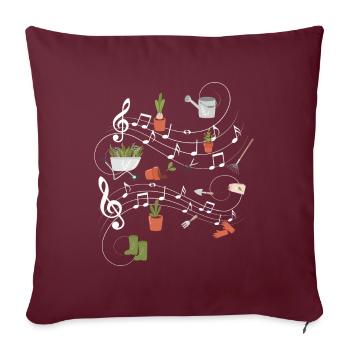 Musique Notes musicales Gardener - Housse de coussin décorative 45 x 45 cm - bordeaux - Devant