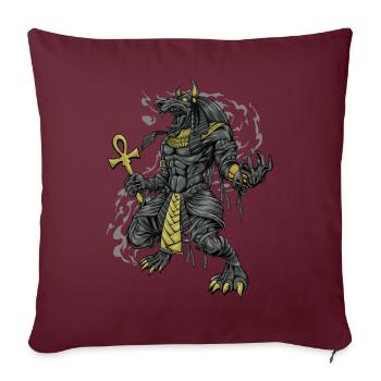 Ägyptischer Gott Anubis - Sofakissenbezug 45 x 45 cm - Burgunderrot - Vorne