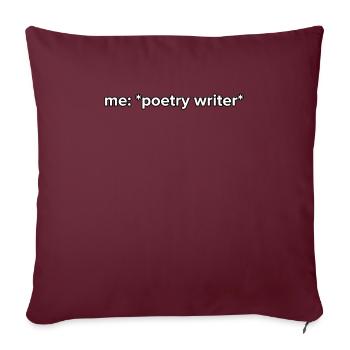 Drôle de poésie Écrivain Meme - Housse de coussin décorative 45 x 45 cm - bordeaux - Devant