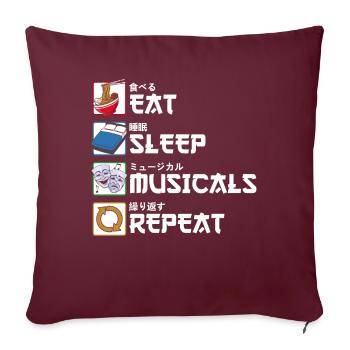 Mangez des comédies musicales Répétez le masque de théâtre Cadeau - Housse de coussin décorative 45 x 45 cm - bordeaux - Devant
