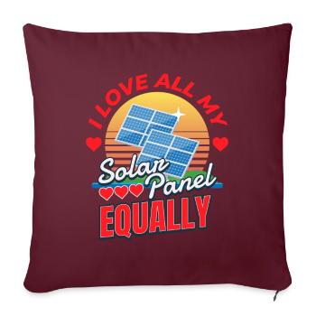 J’adore mon panneau solaire solaire - Housse de coussin décorative 45 x 45 cm - bordeaux - Devant