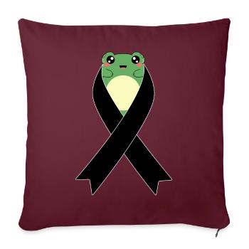 Hautkrebs-Bewusstsein Kawaii Frosch Geschenk - Sofakissenbezug 45 x 45 cm - Burgunderrot - Vorne