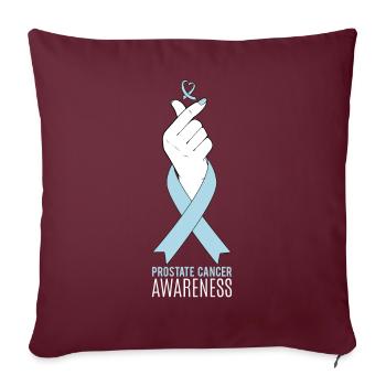 Prostatakrebs Kpop Finger Herz Geschenk - Sofakissenbezug 45 x 45 cm - Burgunderrot - Vorne