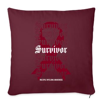 Sensibilisation au myélome multiple - Don pour la survie - Housse de coussin décorative 45 x 45 cm - bordeaux - Devant