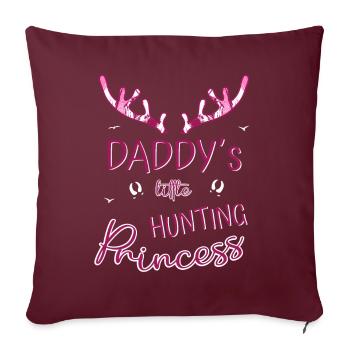 Hunter - La petite princesse chasseuse de papa - Housse de coussin décorative 45 x 45 cm - bordeaux - Devant