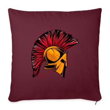 Casque Spartan Warrior Gold - Housse de coussin décorative 45 x 45 cm - bordeaux - Devant