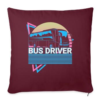 Chauffeurs de bus Trajet en bus Vaporwave Aesthetic Sound - Housse de coussin décorative 45 x 45 cm - bordeaux - Devant