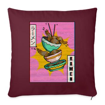 Ramen Noodles Vaporwave Aesthetic Glitch Cadeau - Housse de coussin décorative 45 x 45 cm - bordeaux - Devant