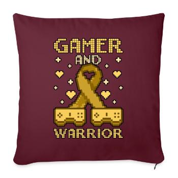 Childhood Cancer Awareness Gamer And Warrior - Sofakissenbezug 45 x 45 cm - Burgunderrot - Vorne