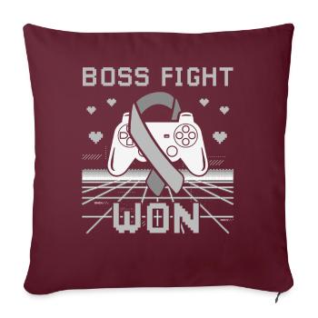 Brain Cancer Awareness Boss Fight Won Gamer - Sofakissenbezug 45 x 45 cm - Burgunderrot - Vorne