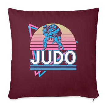 Judo Retro Geschenk - Sofakissenbezug 45 x 45 cm - Burgunderrot - Vorne