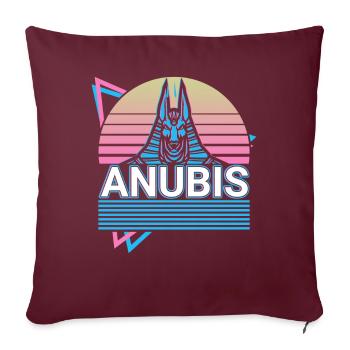 Anubis Ägyptischer Gott Ägypten Geschenk - Sofakissenbezug 45 x 45 cm - Burgunderrot - Vorne