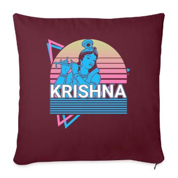 Krishna Dieu hindou Ancienne mythologie hindoue Geschen - Housse de coussin décorative 45 x 45 cm - bordeaux - Devant