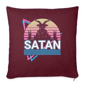 Baphomet Chèvre Satan Pentagramme Occulte Satanique - Housse de coussin décorative 45 x 45 cm - bordeaux - Devant