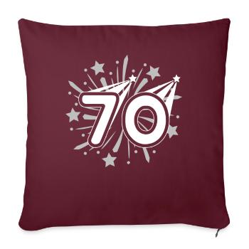 70 Jahre alt 70. Geburtstag Party Nummer 70 - Sofakissenbezug 45 x 45 cm - Burgunderrot - Vorne