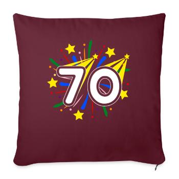 70 Jahre alt 70. Geburtstag Party Nummer 70 - Sofakissenbezug 45 x 45 cm - Burgunderrot - Vorne