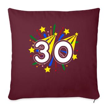 30 ans 30ème anniversaire fête numéro 30 - Housse de coussin décorative 45 x 45 cm - bordeaux - Devant