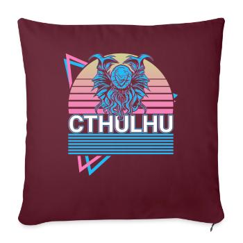 Cthulhu Horreur Necronomicon Monster Rétro - Housse de coussin décorative 45 x 45 cm - bordeaux - Devant