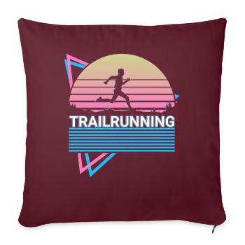 Trail Running Trail Runner Rétro - Housse de coussin décorative 45 x 45 cm - bordeaux - Devant