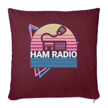 Radioamateur Amateur Radio Rétro - Housse de coussin décorative 45 x 45 cm - bordeaux - Devant