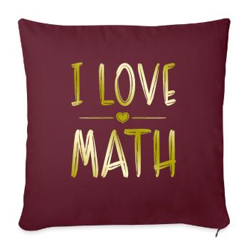 Ich liebe Mathe - Sofakissenbezug 45 x 45 cm - Burgunderrot - Vorne