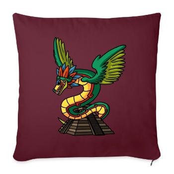 Quetzalcoatl Aztec Serpent Temple Maya Inca - Housse de coussin décorative 45 x 45 cm - bordeaux - Devant
