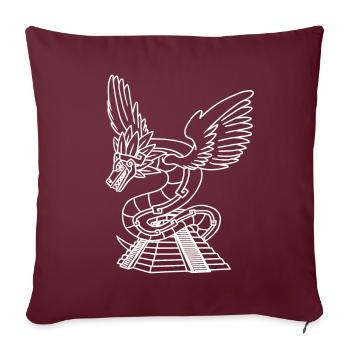 Quetzalcoatl Aztec Serpent Temple Maya Inca - Housse de coussin décorative 45 x 45 cm - bordeaux - Devant
