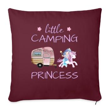 Little Camping Princess - Caravane Unicorn Mermaid - Housse de coussin décorative 45 x 45 cm - bordeaux - Devant