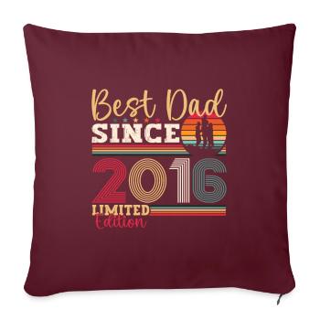 Herren Bester Papa Seit 2016 Vatertag Geschenk Fun - Sofakissenbezug 45 x 45 cm - Burgunderrot - Vorne