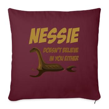 Doesnt Believe Nessie Loch Ness - Sofakissenbezug 45 x 45 cm - Burgunderrot - Vorne