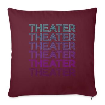 Théâtre Drame Comédie Masque Théâtre Rétro - Housse de coussin décorative 45 x 45 cm - bordeaux - Devant