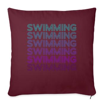 Nageurs Natation Rétro - Housse de coussin décorative 45 x 45 cm - bordeaux - Devant