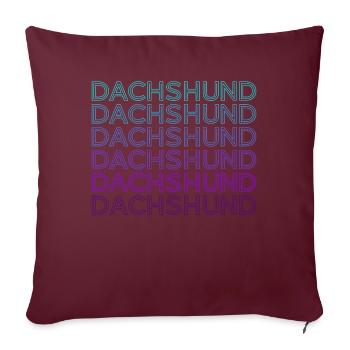 Dackel Retro - Sofakissenbezug 45 x 45 cm - Burgunderrot - Vorne