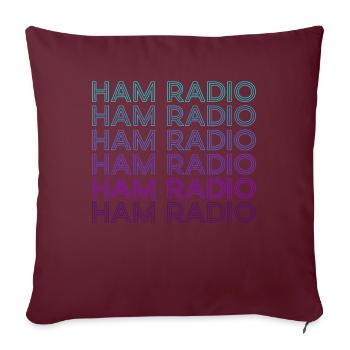 Radioamateur Amateur Radio Rétro - Housse de coussin décorative 45 x 45 cm - bordeaux - Devant