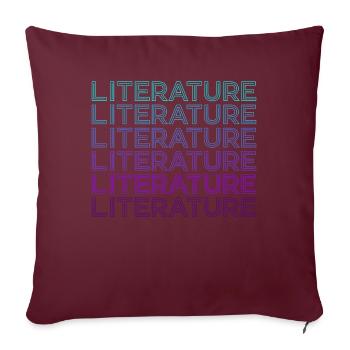 Littérature Littérature Littéraire Rétro - Housse de coussin décorative 45 x 45 cm - bordeaux - Devant