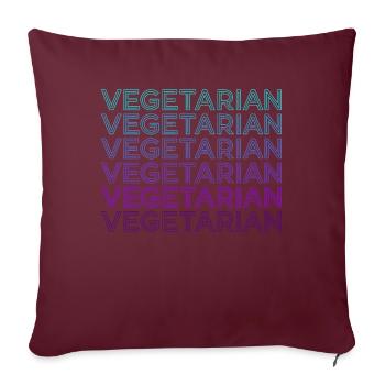 Vegetarisch Retro - Sofakissenbezug 45 x 45 cm - Burgunderrot - Vorne