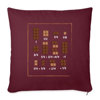 Chocolat Math Math Math Chocolat - Housse de coussin décorative 45 x 45 cm - bordeaux - Devant