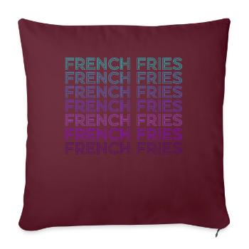 Pommes frites Retro - Sofakissenbezug 45 x 45 cm - Burgunderrot - Vorne