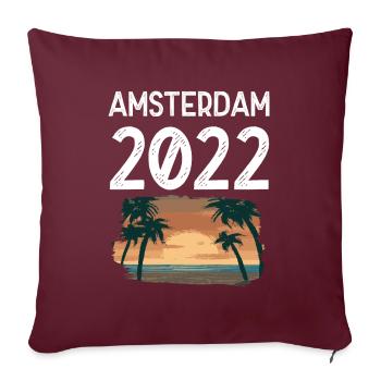 Amsterdam 2022 - Housse de coussin décorative 45 x 45 cm - bordeaux - Devant