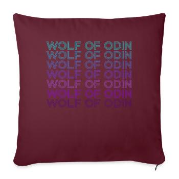 Wolf von Odin Geri und Freki Nordisch Retro - Sofakissenbezug 45 x 45 cm - Burgunderrot - Vorne