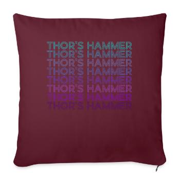 Thor’s Hammer Mjolnir Viking Nordic Retro - Housse de coussin décorative 45 x 45 cm - bordeaux - Devant