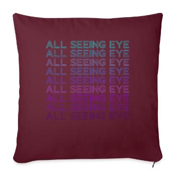 Allsehendes Auge Retro - Sofakissenbezug 45 x 45 cm - Burgunderrot - Vorne