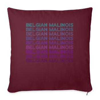 Malinois Rétro belge - Housse de coussin décorative 45 x 45 cm - bordeaux - Devant
