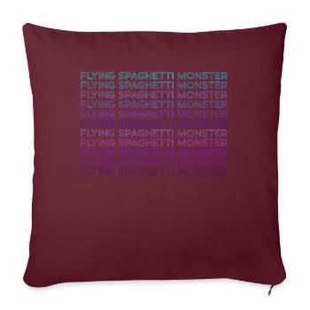 Flying Spaghetti Monster Pastafari FSM Rétro - Housse de coussin décorative 45 x 45 cm - bordeaux - Devant